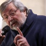 Francesco Guccini interviene alla presentazione del libro ''L'ultimo veterinario di campagna''